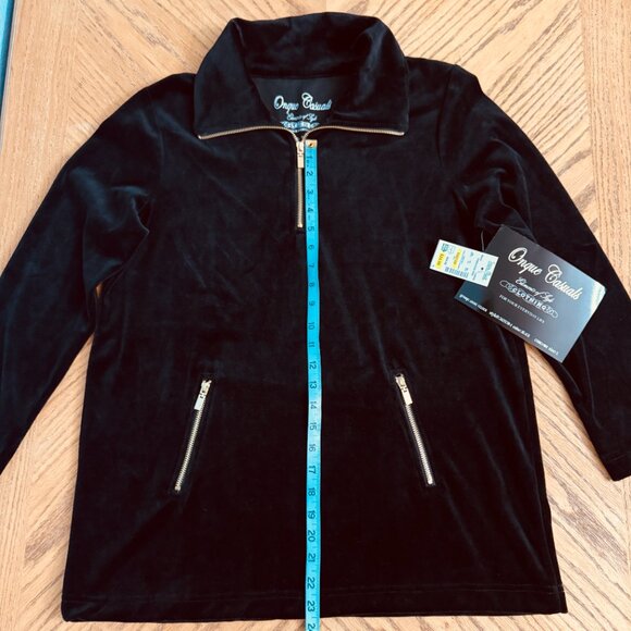 Onque Casuals Cotton Blend Black Velour Jacket With Zip Pockets - Picture 7 of 12